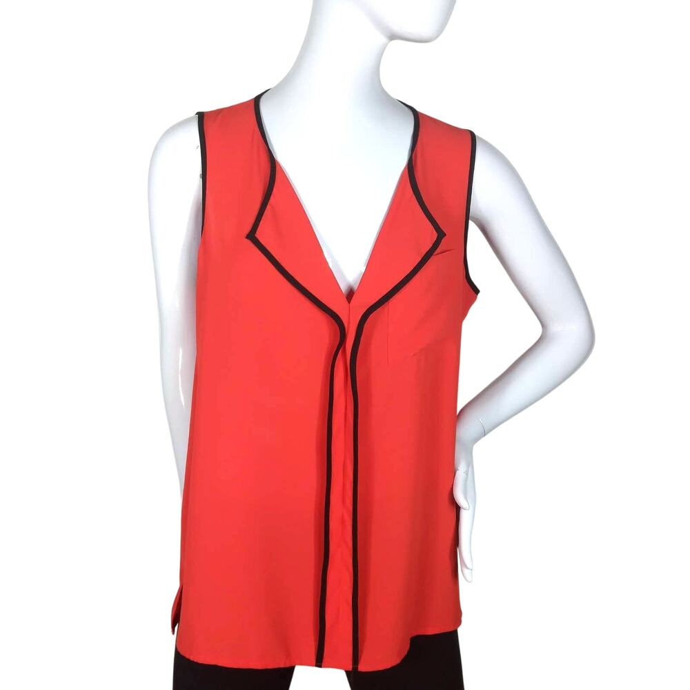 New York & Company blouse size medium red with black trim sleeveless